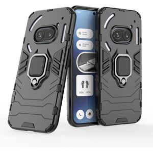 Husa pentru Nothing Phone 2a, 2a Plus Ring Armor Kickstand Tough Rugged Cover, negru