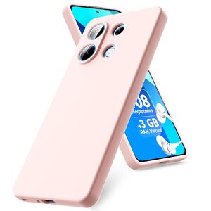 Husa pentru Xiaomi Redmi Note 13 Pro 4G Liquid Silicone, subțire, captusita cu microfibra, anti amprentă, protectie cameră foto, roz