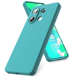 Husa pentru Xiaomi Redmi Note 13 Pro 4G Liquid Silicone, subțire, captusita cu microfibra, anti amprentă, protectie cameră foto, turcoaz