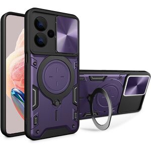 Husa pentru Xiaomi Redmi Note 13 Pro+ 5G cu protecție pentru cameră și suport magnetic integrat Ring Shockproof, mov