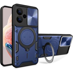 Husa pentru Xiaomi Redmi Note 13 Pro+ 5G cu protecție pentru cameră și suport magnetic integrat Ring Shockproof, albastru
