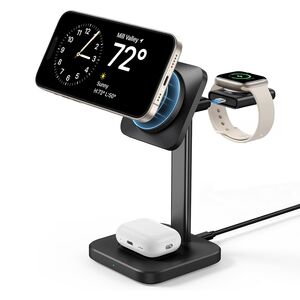 Statie de incarcare 3 in 1 MagSafe wireless + incarcator Apple Watch ESR HaloLock, negru