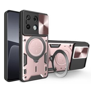 Husa pentru Xiaomi Redmi Note 13 5G cu protecție pentru cameră și suport magnetic integrat Ring Shockproof, rose gold