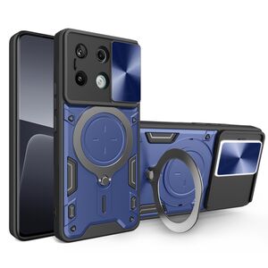 Husa pentru Xiaomi Redmi Note 13 Pro 5G cu protecție pentru cameră și suport magnetic integrat Ring Shockproof, albastru