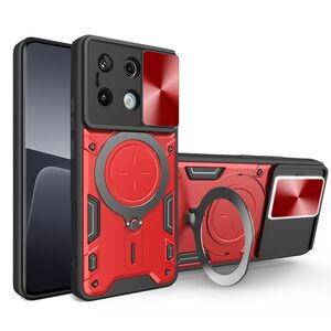 Husa pentru Xiaomi Redmi Note 13 Pro 5G cu protecție pentru cameră și suport magnetic integrat Ring Shockproof, rosu