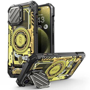 Husa iPhone 15 Pro Max Supcase Unicorn Beetle XT MagSafe, Yellow Circuit