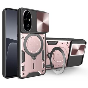 Husa pentru Honor 200 cu protecție pentru cameră și suport magnetic integrat Ring Shockproof, rose gold