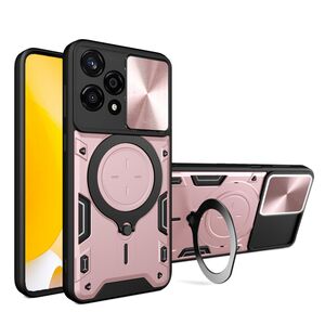 Husa pentru Honor 200 Lite cu protecție pentru cameră și suport magnetic integrat Ring Shockproof, rose gold