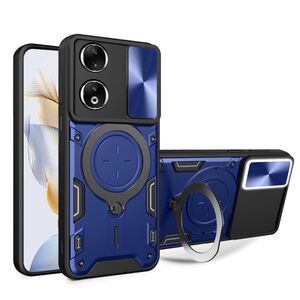 Husa pentru Honor 90 cu protecție pentru cameră și suport magnetic integrat Ring Shockproof, albastru