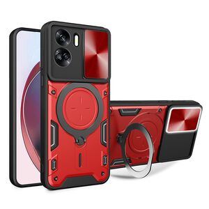Husa pentru Honor 90 Lite cu protecție pentru cameră și suport magnetic integrat Ring Shockproof, rosu