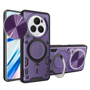 Husa pentru Honor Magic 6 Pro cu protecție pentru cameră și suport magnetic integrat Ring Shockproof, mov