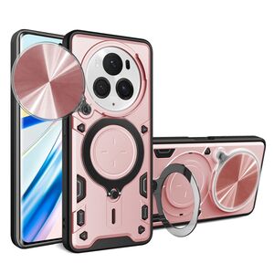 Husa pentru Honor Magic 6 Pro cu protecție pentru cameră și suport magnetic integrat Ring Shockproof, rose gold