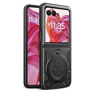 Husa pentru Motorola Razr 50 Ultra cu inel Ring Armor Kickstand Tough, negru