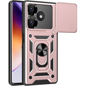 Husa pentru Xiaomi Redmi 13 cu inel Ring Armor Kickstand Tough, protectie camera, rose gold