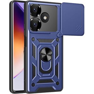 Husa pentru Xiaomi Redmi 13 cu inel Ring Armor Kickstand Tough, protectie camera, navy blue