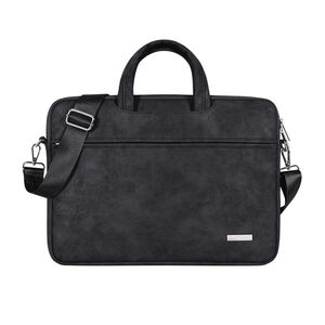 Geanta pentru laptop 15 - 16 inch MacBook, Microsoft, Dell, HP, Lenovo, eleganta si subtire, protectie sporita, negru
