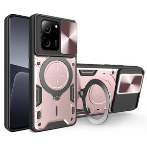 Husa pentru Xiaomi 13T / 13T Pro cu protecție pentru cameră și suport magnetic integrat Ring Shockproof, rose gold