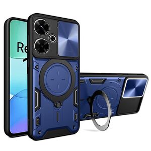 Husa pentru Xiaomi Redmi 13 cu protecție pentru cameră și suport magnetic integrat Ring Shockproof, albastru