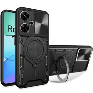 Husa pentru Xiaomi Redmi 13 cu protecție pentru cameră și suport magnetic integrat Ring Shockproof, negru