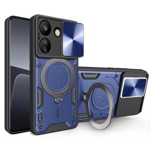 Husa pentru Xiaomi Redmi 13C 4G cu protecție pentru cameră și suport magnetic integrat Ring Shockproof, albastru