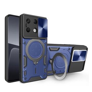 Husa pentru Xiaomi Redmi Note 13 4G cu protecție pentru cameră și suport magnetic integrat Ring Shockproof, albastru