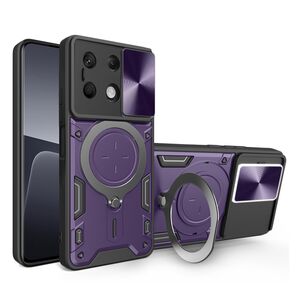 Husa pentru Xiaomi Redmi Note 13 4G cu protecție pentru cameră și suport magnetic integrat Ring Shockproof, mov