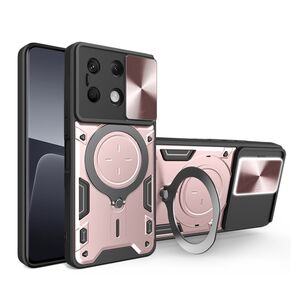 Husa pentru Xiaomi Redmi Note 13 4G cu protecție pentru cameră și suport magnetic integrat Ring Shockproof, rose gold