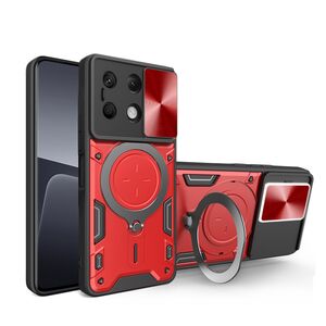Husa pentru Xiaomi Redmi Note 13 4G cu protecție pentru cameră și suport magnetic integrat Ring Shockproof, rosu