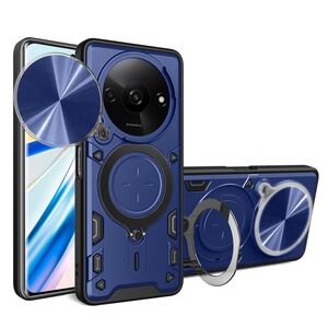 Husa pentru Xiaomi Redmi A3 cu protecție pentru cameră și suport magnetic integrat Ring Shockproof, albastru