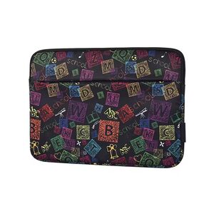 Husa pentru laptop 15-16 inch, eleganta si subtire, compartimente multiple, negru print
