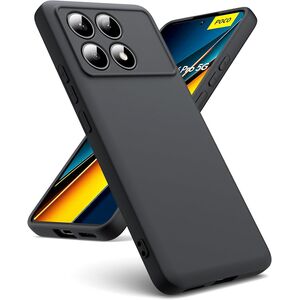 Husa pentru Poco X6 Pro Liquid Silicone, subțire, captusita cu microfibra, anti amprentă, protectie cameră foto, negru