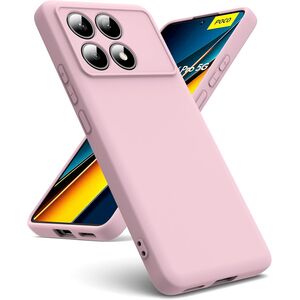 Husa pentru Poco X6 Pro Liquid Silicone, subțire, captusita cu microfibra, anti amprentă, protectie cameră foto, roz