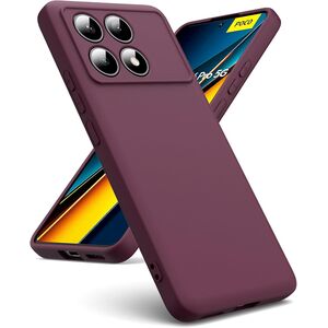 Husa pentru Poco X6 Pro Liquid Silicone, subțire, captusita cu microfibra, anti amprentă, protectie cameră foto, burgundy