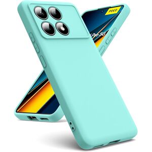 Husa pentru Poco X6 Pro Liquid Silicone, subțire, captusita cu microfibra, anti amprentă, protectie cameră foto, verde deschis