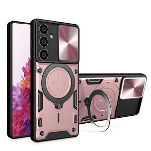 Husa pentru  Samsung Galaxy S23 FE cu protecție pentru cameră și suport magnetic integrat Ring Shockproof, rose gold