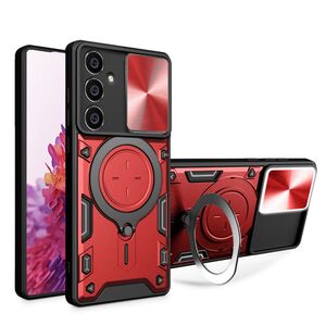 Husa pentru  Samsung Galaxy S23 FE cu protecție pentru cameră și suport magnetic integrat Ring Shockproof, rosu