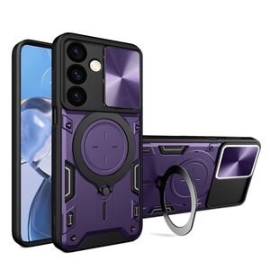 Husa pentru  Samsung Galaxy S24+ Plus cu protecție pentru cameră și suport magnetic integrat Ring Shockproof, mov deschis