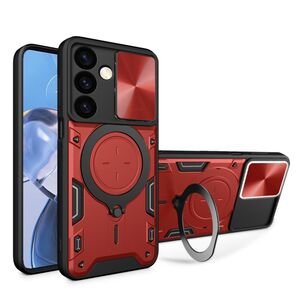 Husa pentru  Samsung Galaxy S24+ Plus cu protecție pentru cameră și suport magnetic integrat Ring Shockproof, rosu