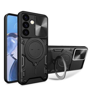 Husa pentru  Samsung Galaxy S24 cu protecție pentru cameră și suport magnetic integrat Ring Shockproof, negru
