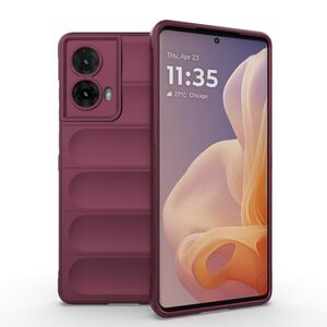 Husa pentru Motorola Moto G85 Liquid Silicone, Microfibre Lining, Non-Slip Airbag Design, burgundy