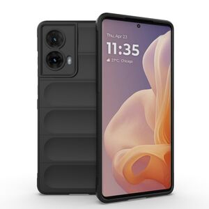 Husa pentru Motorola Moto G85 Liquid Silicone, Microfibre Lining, Non-Slip Airbag Design, negru