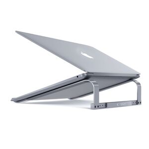 Suport Ergonomic Reglabil ULS100 din Aluminiu – Stand Laptop Universal până la 16", Design Pliabil, Răcire Eficientă, Antiderapant, gri inchis