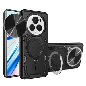 Husa pentru Honor Magic 6 Pro cu protecție pentru cameră și suport magnetic integrat Ring Shockproof, negru