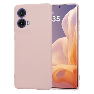 Husa pentru Motorola Moto G85 Liquid Silicone, subțire, captusita cu microfibra, anti amprentă, protectie cameră foto, pink sand