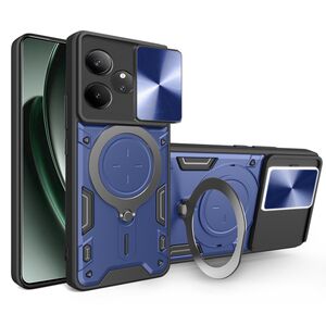 Husa pentru   Realme GT 6 / GT 6T cu protecție pentru cameră și suport magnetic integrat Ring Shockproof, albastru