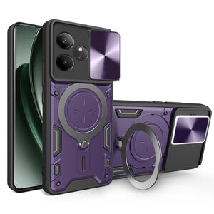 Husa pentru   Realme GT 6 / GT 6T cu protecție pentru cameră și suport magnetic integrat Ring Shockproof, mov