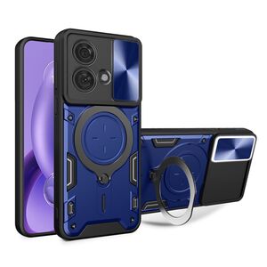 Husa pentru  Motorola Edge 40 NEO cu protecție pentru cameră și suport magnetic integrat Ring Shockproof, albastru