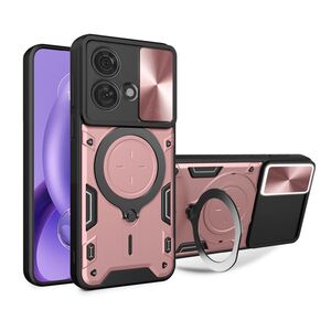Husa pentru  Motorola Edge 40 NEO cu protecție pentru cameră și suport magnetic integrat Ring Shockproof, rose gold