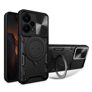 Husa pentru  Motorola Moto G13 cu protecție pentru cameră și suport magnetic integrat Ring Shockproof, negru