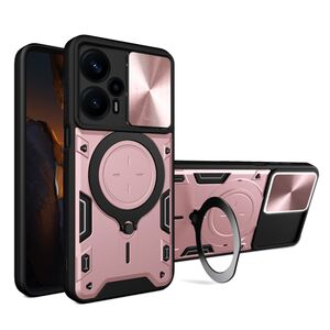 Husa pentru  Motorola Moto G13 cu protecție pentru cameră și suport magnetic integrat Ring Shockproof, rose gold